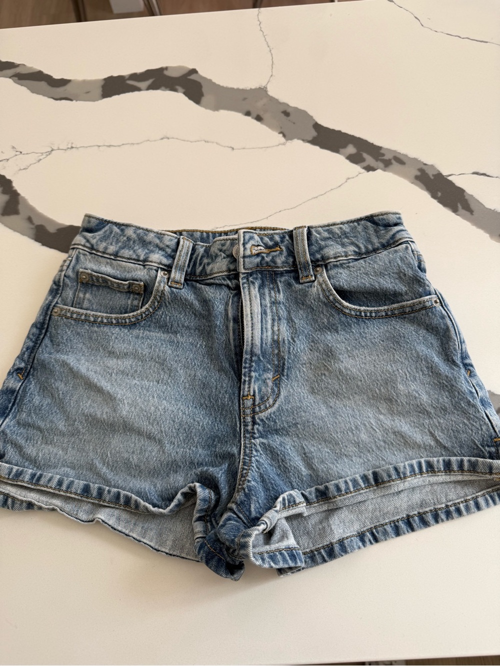 PacSun Light Blue High-Rise Denim Shorts
